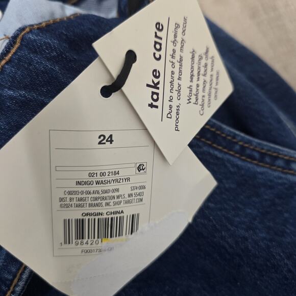 Ava & Viv High Rise Barrel Leg Medium Wash Denim Trouser Jeans Size 24 - Picture 6 of 12